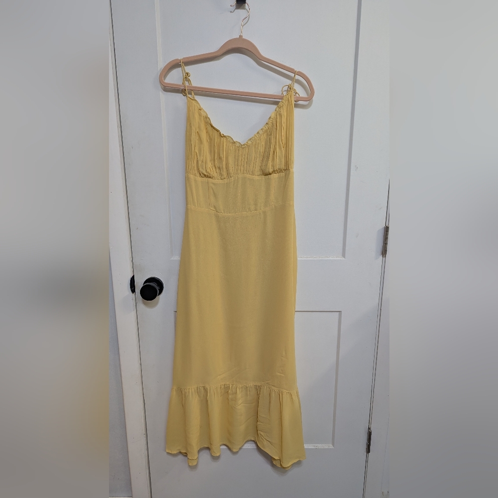 Reformation Yellow Slip Dress
